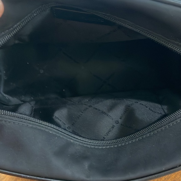 Michael Kors black white nylon camera crossbody bag webbing logo strap - Picture 14 of 17